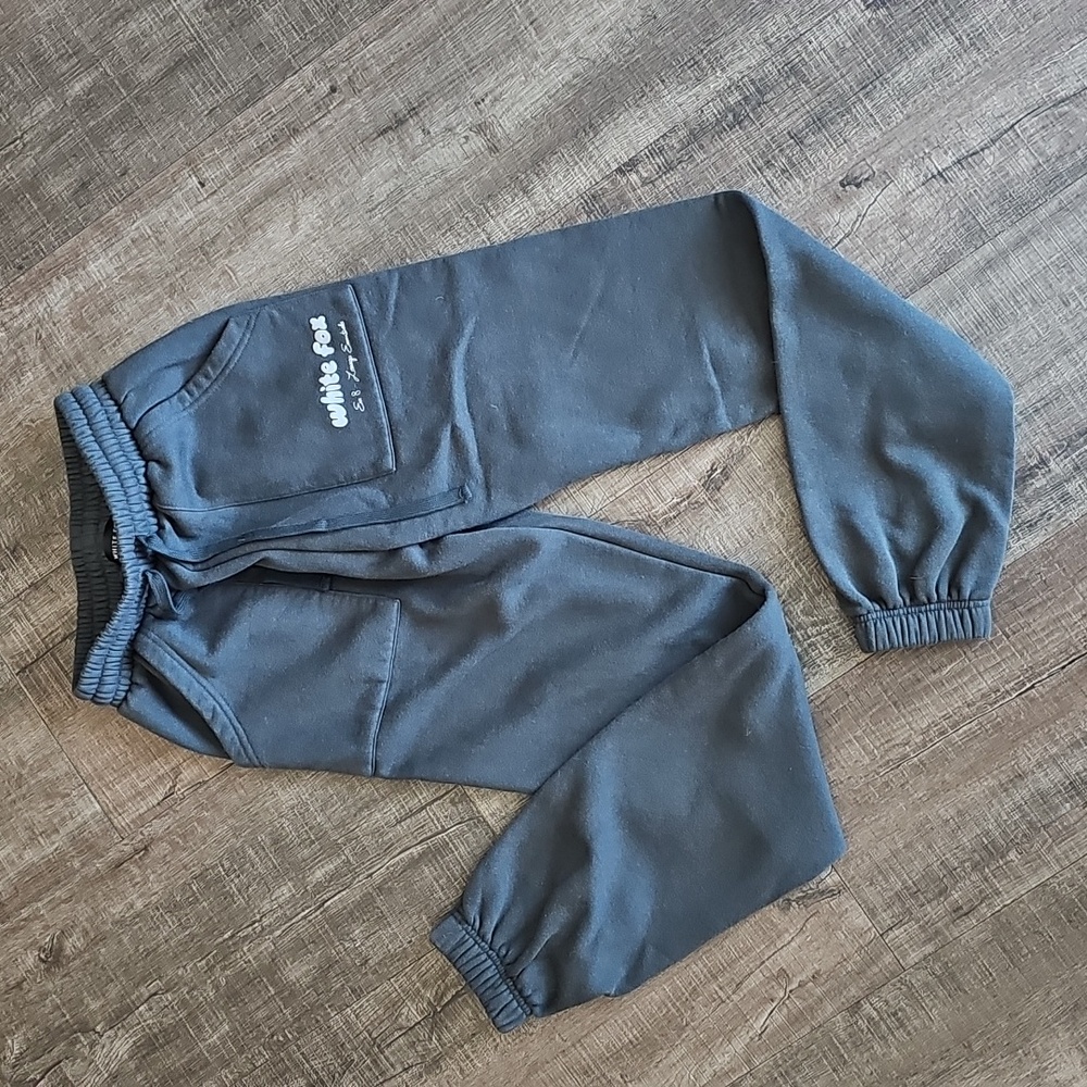 White Fox Boutique Charcoal Gray Drawstring Joggers